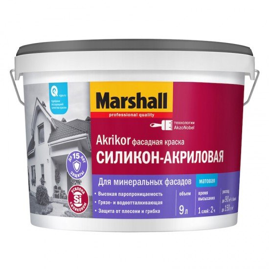 Marshall Akrikor Фасадная силикон 9л