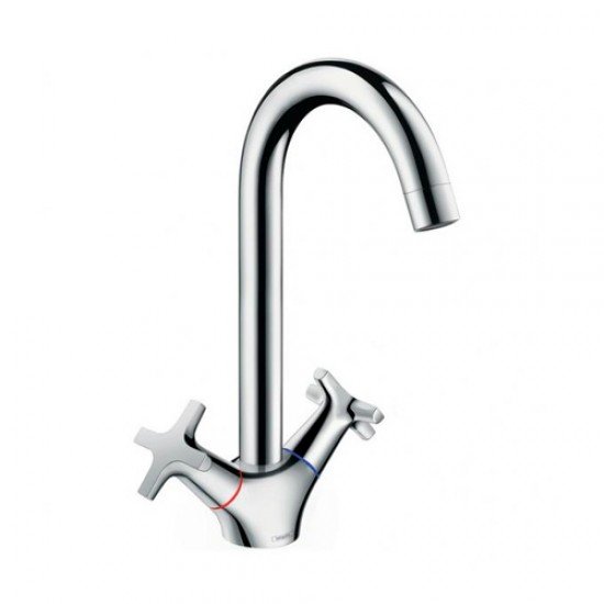 Кухонный смеситель с двумя рукоятками, 220, Eco, 1jet Hansgrohe 71283000 Кухонный смеситель с двумя рукоятками, 220, Eco, 1jet Hansgrohe 71283000