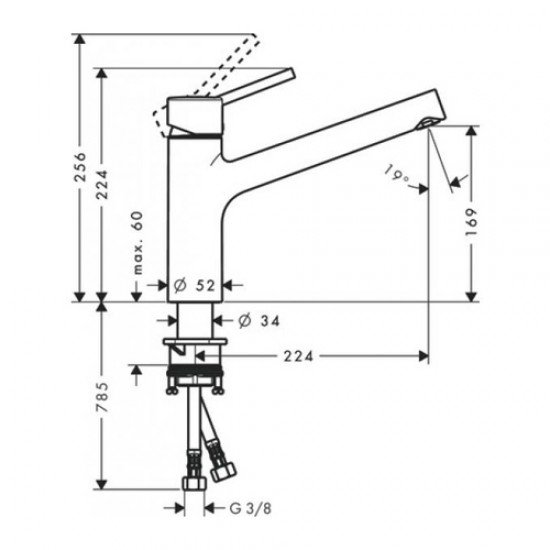Кухонный смеситель Hansgrohe Talis M52 однорычажный, 170, Eco, 1jet 32857000 Кухонный смеситель Hansgrohe Talis M52 однорычажный, 170, Eco, 1jet 32857000