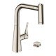 Кухонные смеситель Hansgrohe Metris Select M71 на 2 отверстия, однорычажный, 220, с вытяжным душем, 2jet, sBox 73805800