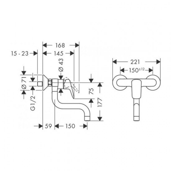 Смеситель hansgrohe Logis для кухонной мойки 71836000 Смеситель hansgrohe Logis для кухонной мойки 71836000