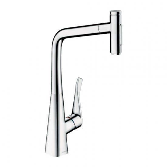 Кухонный смеситель Hansgrohe Metris Select M71 однорычажный, 320 с вытяжным душем, 2jet 73820000