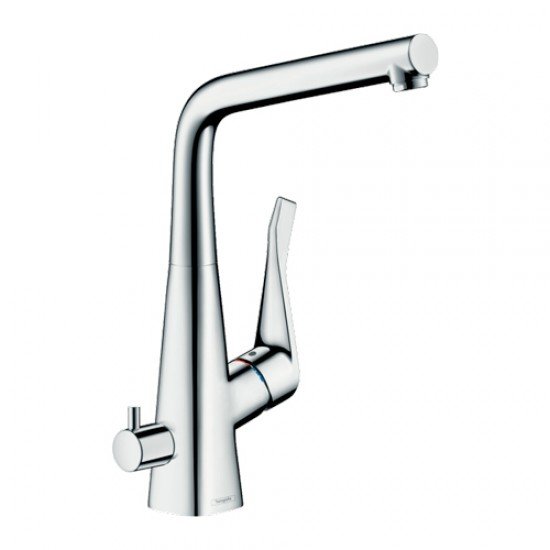 Кухонный смеситель Hansgrohe Metris M71 однорычажный, 320, с запорным вентилем, 1jet 14888000