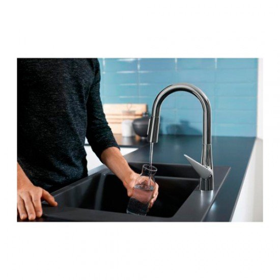 Кухонный смеситель однорычажный, 160, с вытяжным душем, 2jet Hansgrohe 73850800