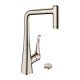 Кухонные смеситель Hansgrohe Metris Select M71 на 2 отверстия, однорычажный, 320, с вытяжным душем, 2jet, sBox 73806800
