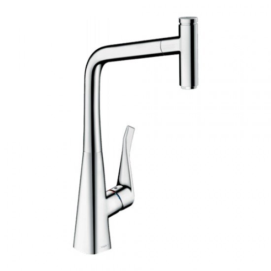 Кухонный смеситель Hansgrohe Metris Select M71 однорычажный, 320, Eco, с вытяжным изливом, 1jet, sBox 73807000 Кухонный смеситель Hansgrohe Metris Select M71 однорычажный, 320, Eco, с вытяжным изливом, 1jet, sBox 73807000