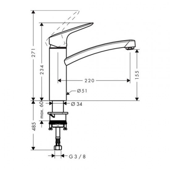 Смеситель hansgrohe Logis для кухонной мойки 71832000 Смеситель hansgrohe Logis для кухонной мойки 71832000
