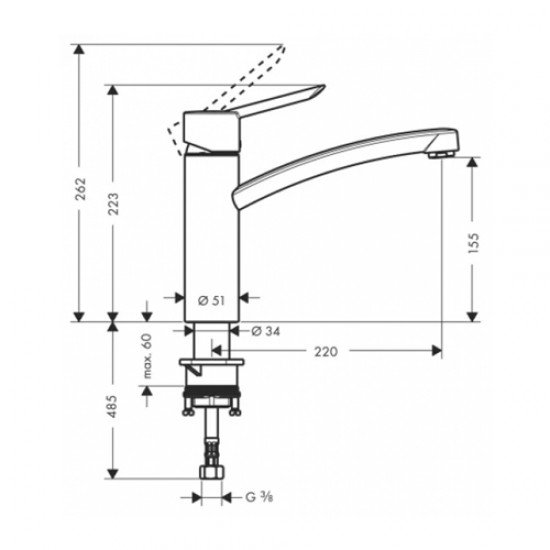 Смеситель для кухонной мойки hansgrohe Focus S 31786000 Смеситель для кухонной мойки hansgrohe Focus S 31786000