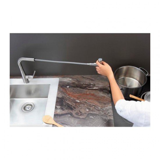 Кухонный смеситель однорычажный, 220, с вытяжным изливом, 1jet Hansgrohe 72822000 Кухонный смеситель однорычажный, 220, с вытяжным изливом, 1jet Hansgrohe 72822000
