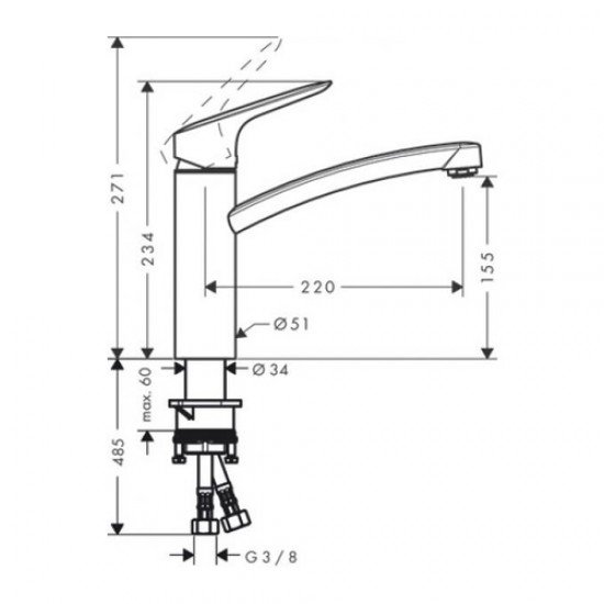 Кухонный смеситель Hansgrohe Logis M31 однорычажный, 160, CoolStart, EcoSmart, 1jet 71839000 Кухонный смеситель Hansgrohe Logis M31 однорычажный, 160, CoolStart, EcoSmart, 1jet 71839000