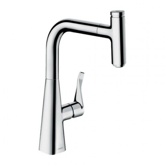 Кухонный смеситель Hansgrohe Metris Select M71 однорычажный, 240, с вытяжным изливом, 1jet, sBox 73802000 Кухонный смеситель Hansgrohe Metris Select M71 однорычажный, 240, с вытяжным изливом, 1jet, sBox 73802000