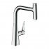 Кухонный смеситель Hansgrohe Metris Select M71 однорычажный, 240, с вытяжным изливом, 1jet, sBox 73802000