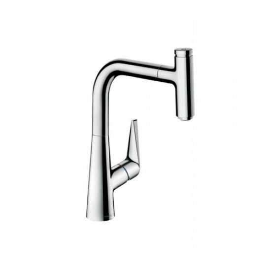 Кухонный смеситель однорычажный, 220, с вытяжным изливом, 1jet, sBox Hansgrohe 73852000