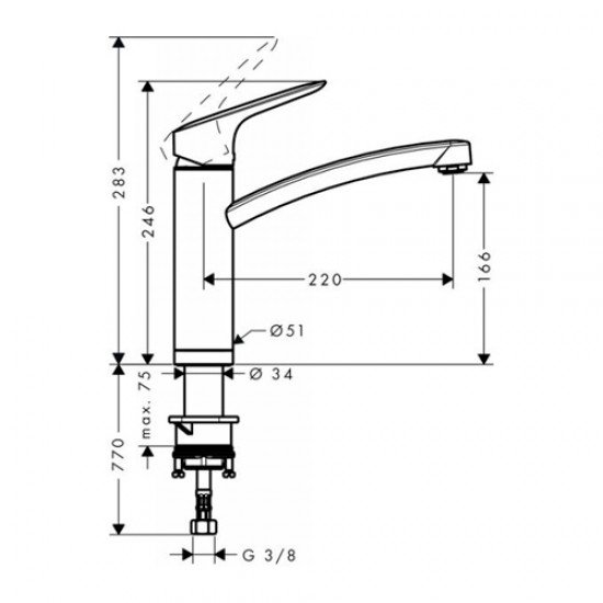 Смеситель hansgrohe Logis для кухонной мойки 71833000