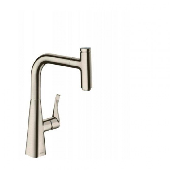 Кухонный смеситель hansgrohe Metris Select M71, однорычажный, 240, с вытяжным изливом, 1jet sBox 73802800