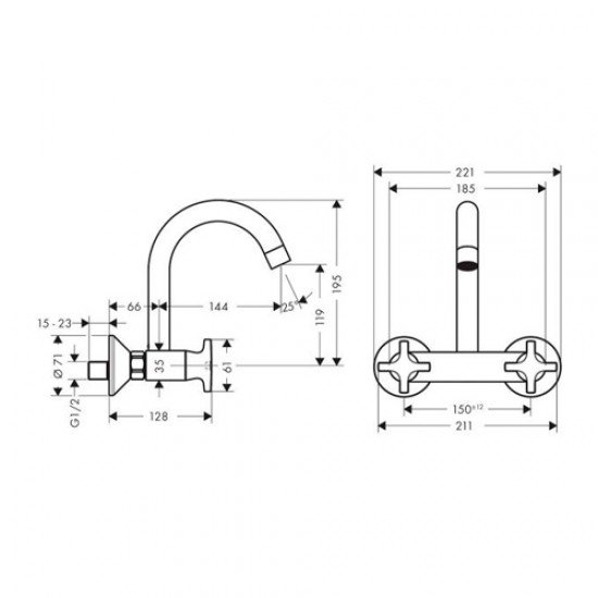 Смеситель hansgrohe Logis Classic для кухонной мойки 71286000 Смеситель hansgrohe Logis Classic для кухонной мойки 71286000