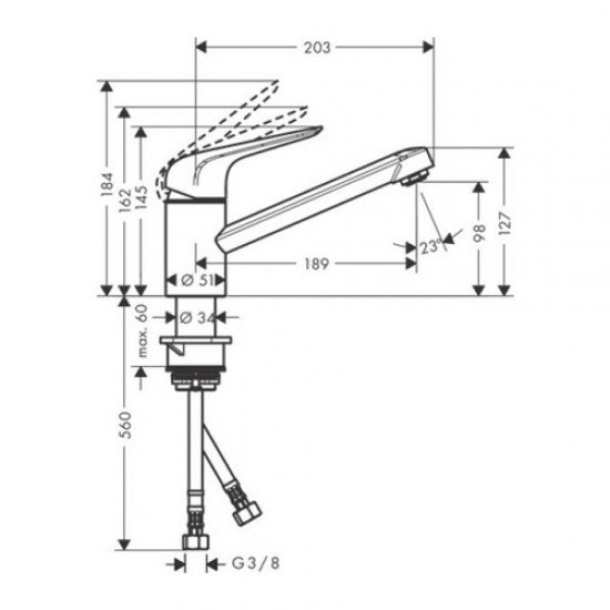Кухонный смеситель однорычажный, 100, CoolStart, EcoSmart, 1jet Hansgrohe 71809000 Кухонный смеситель однорычажный, 100, CoolStart, EcoSmart, 1jet Hansgrohe 71809000