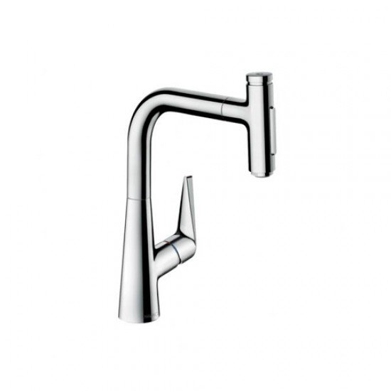 Кухонный смеситель однорычажный, 220, с вытяжным душем, 2jet, sBox Hansgrohe 73868000