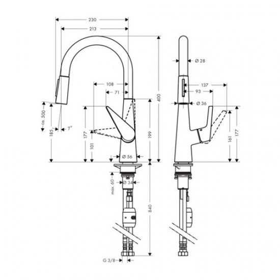 Смеситель hansgrohe Talis S для кухонной мойки 72813000