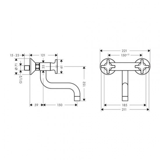 Смеситель hansgrohe Logis Classic для кухонной мойки 71287000 Смеситель hansgrohe Logis Classic для кухонной мойки 71287000