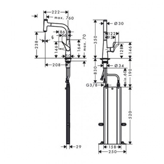 Кухонный смеситель Hansgrohe Metris Select M71 однорычажный, 240, с вытяжным изливом, 1jet, sBox 73802000 Кухонный смеситель Hansgrohe Metris Select M71 однорычажный, 240, с вытяжным изливом, 1jet, sBox 73802000