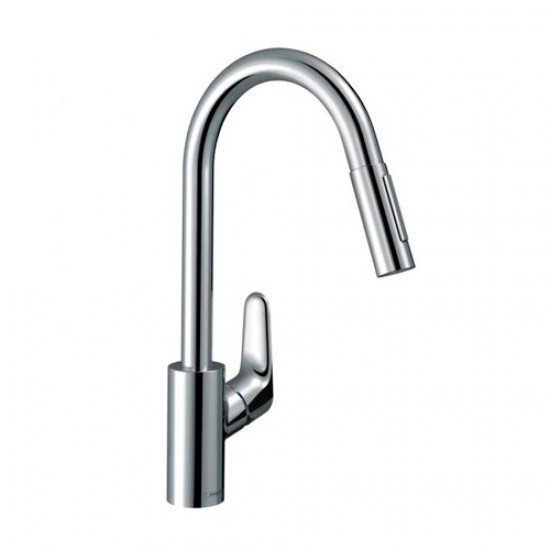 Кухонный смеситель однорычажный, 240, с вытяжным душем, 2jet, sBox Hansgrohe 73880000