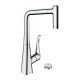 Кухонные смеситель Hansgrohe Metris Select M71 на 2 отверстия, однорычажный, 320, Eco, с вытяжным душем, 2jet, sBox 73827000
