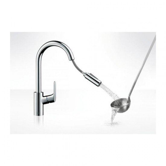 Смеситель hansgrohe Focus для кухонной мойки с выдвижным душем 31815000 Смеситель hansgrohe Focus для кухонной мойки с выдвижным душем 31815000