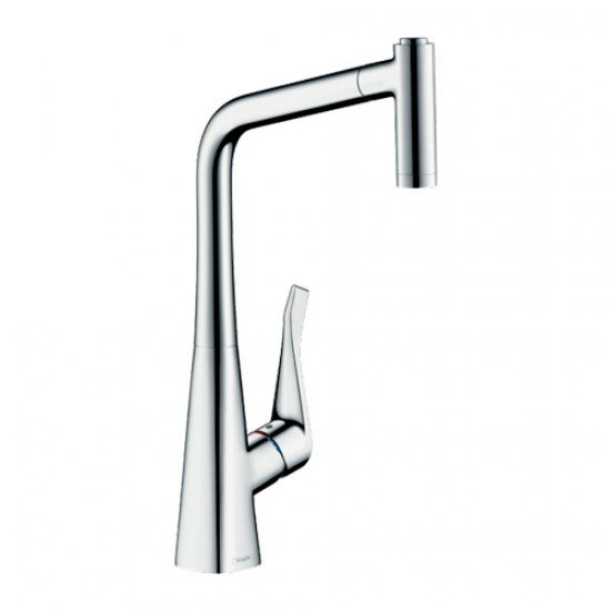Кухонный смеситель Hansgrohe Metris M71 однорычажный, 320, Eco, с вытяжным душем, 2jet 14780000