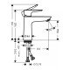 Смеситель для раковины Hansgrohe Talis E 110, однорычажный, CoolStart, без сливного набора 71714340, шлифованный черный хром