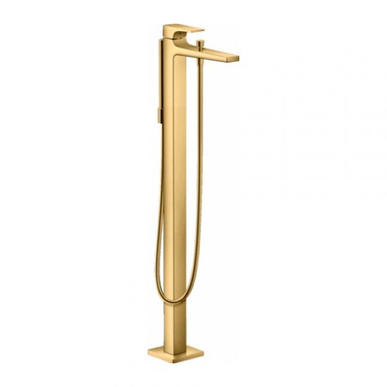 Смеситель hansgrohe Metropol для ванны однорычажный, напольный, с рычаговой рукояткой, 32532990, полированное золото Смеситель hansgrohe Metropol для ванны однорычажный, напольный, с рычаговой рукояткой, 32532990, полированное золото