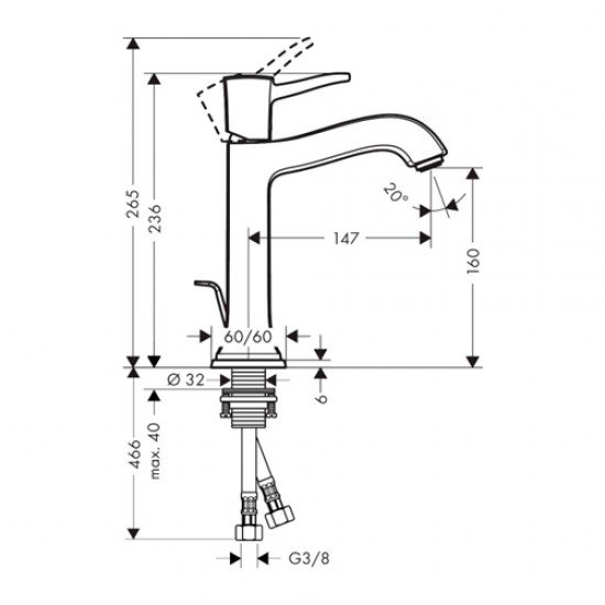 Смеситель hansgrohe Metropol Classic для раковины 31302000, хром Смеситель hansgrohe Metropol Classic для раковины 31302000, хром