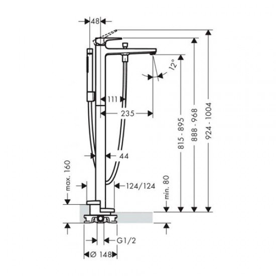 Смеситель hansgrohe Metropol для ванны 32532700, матовый белый