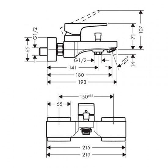 Смеситель hansgrohe Metropol для ванны 32540700, матовый белый
