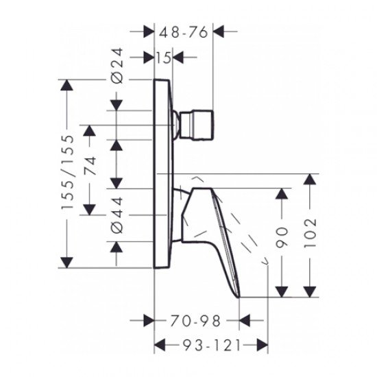 Смеситель hansgrohe Logis для ванны 71405000, хром