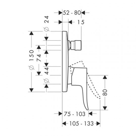 Смеситель hansgrohe Metris для ванны 31493000, хром