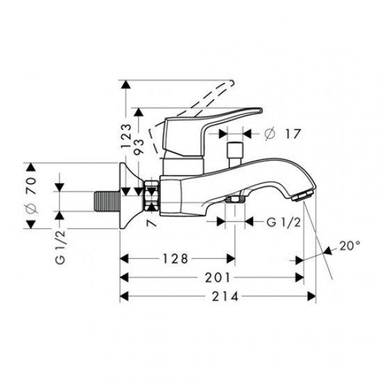 Смеситель hansgrohe Metris Classic для ванны 31478000, хром