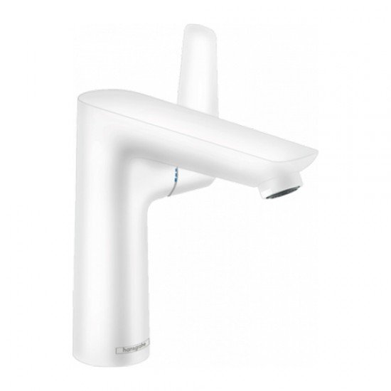 Смеситель hansgrohe Talis E для раковины 150, однорычажный, со сливным гарнитуром 71754700, матовый белый Смеситель hansgrohe Talis E для раковины 150, однорычажный, со сливным гарнитуром 71754700, матовый белый