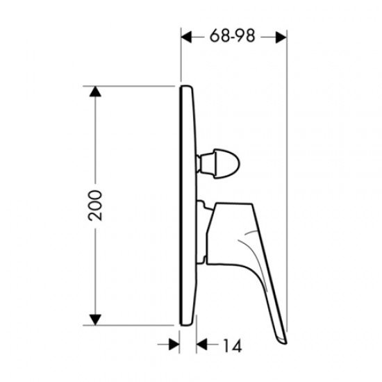Смеситель для ванны, однорычажный, СМ Hansgrohe 31947000, хром