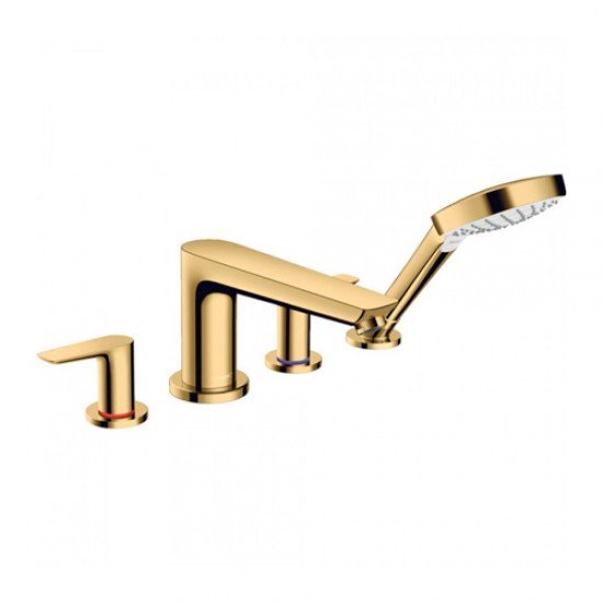 Смеситель hansgrohe Talis E на край ванны, на 4 отверстия 71748990, полированное золото Смеситель hansgrohe Talis E на край ванны, на 4 отверстия 71748990, полированное золото