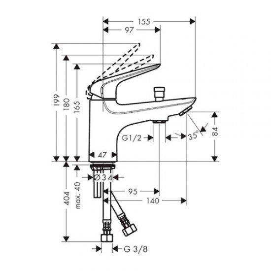 Смеситель hansgrohe Novus Monotrou для ванны и душа 71324000, хром Смеситель hansgrohe Novus Monotrou для ванны и душа 71324000, хром