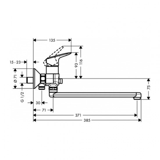 Смеситель hansgrohe Logis для ванны 71402000, хром