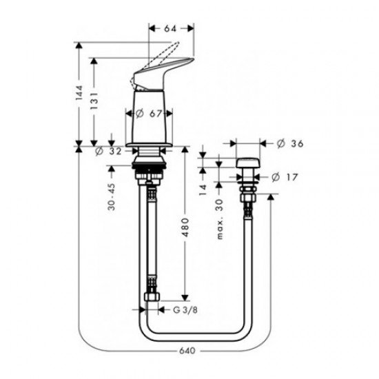 Набор для биде с вертикальной струей Hansgrohe 71629000, хром Набор для биде с вертикальной струей Hansgrohe 71629000, хром