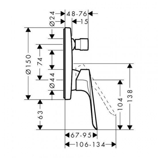 Смеситель для ванны Hansgrohe Logis E 71404000, хром