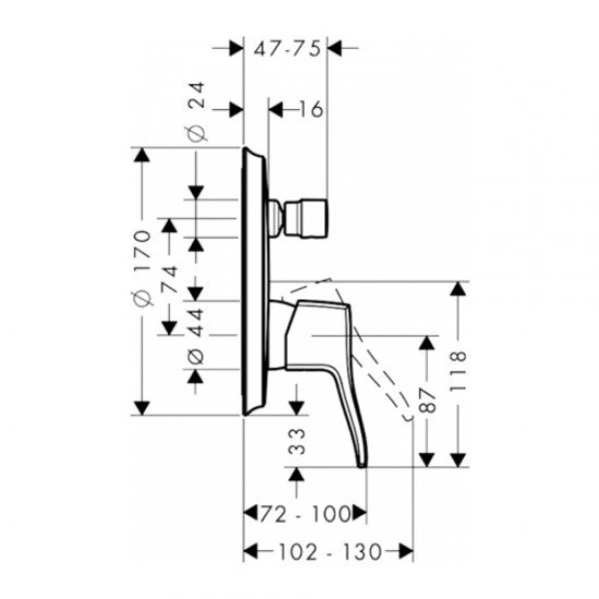 Смеситель для ванны hansgrohe Metris Classic 31485000, хром Смеситель для ванны hansgrohe Metris Classic 31485000, хром