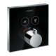 Термостат hansgrohe ShowerSelect Glass для двух потребителей; стеклянный 15738600, черный/хром Термостат hansgrohe ShowerSelect Glass для двух потребителей; стеклянный 15738600, черный/хром