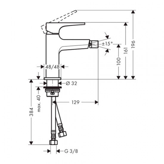 Смеситель hansgrohe Metropol для биде 74520000, хром