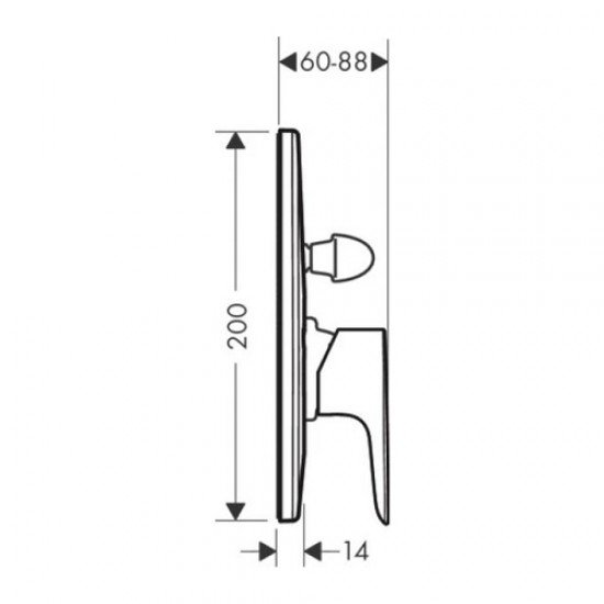 Смеситель для ванны, однорычажный, СМ Hansgrohe 71746000, хром