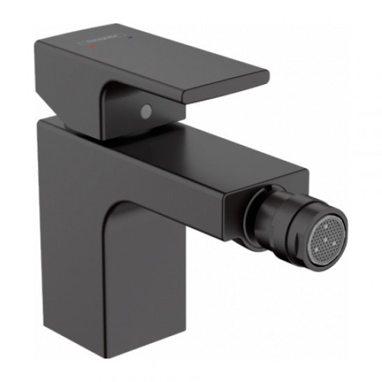 Смеситель для биде однорычажный со сливным гарнитуром Hansgrohe Vernis Shape 71211670, матовый черный