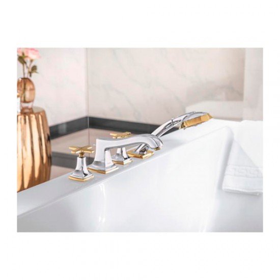 Смеситель hansgrohe Metropol Classic на борт ванны 31449090, хром/под золото